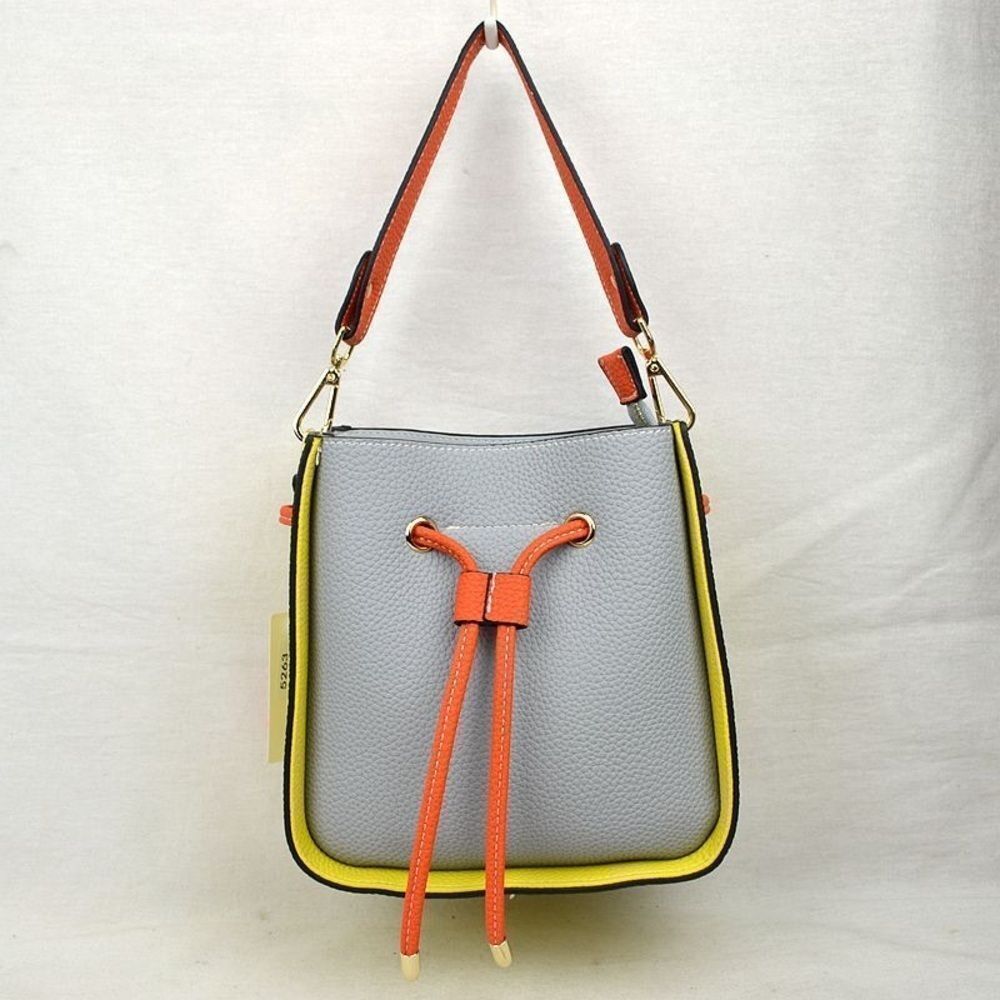 2N1 Drawstring Single Handle Bucket Shoulder/Tote Bag with Pouch
